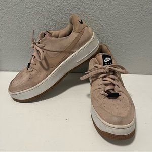 Nike Air Force 1 Sage Low Womens 8 Bio Barely Rose Sneakers Shoes AR5339-203